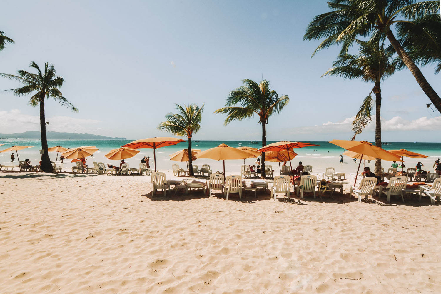 white beach on tropical island Boracay Philippines